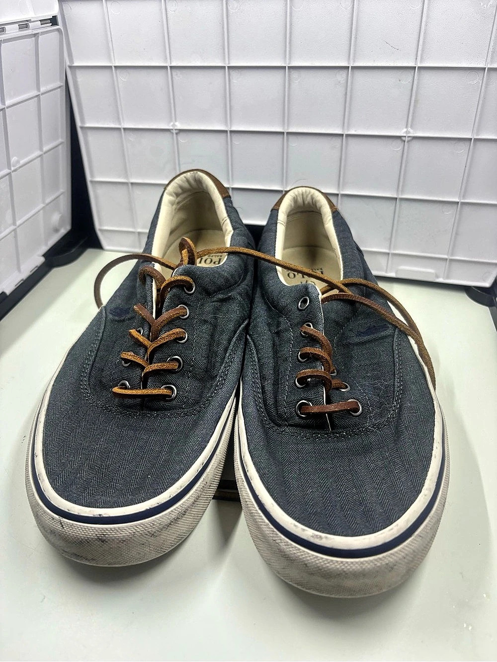 Polo Ralph Lauren Hanford Canvas Sneaker Men's Blue & White US 10